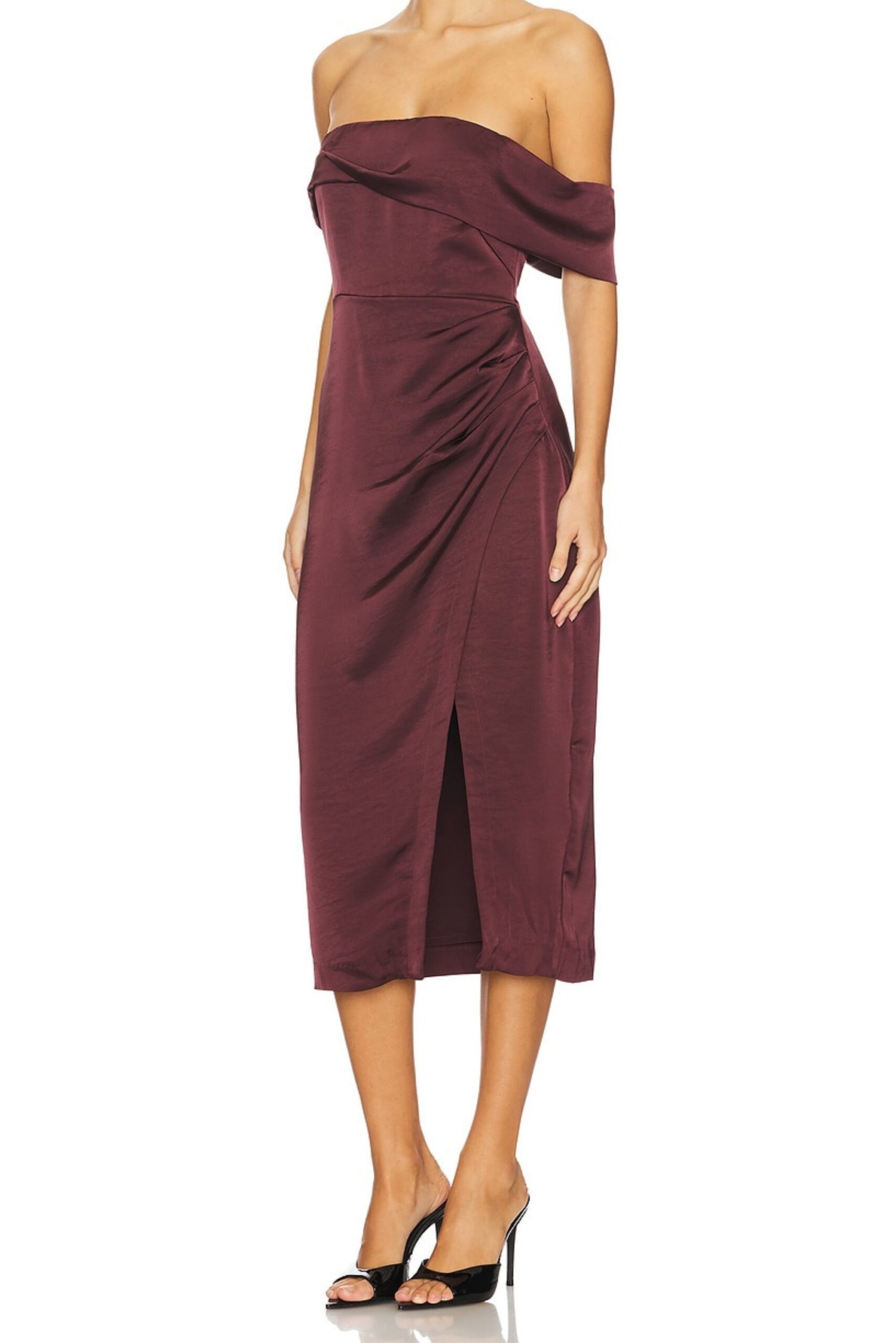 GWYNERIA DRESS - ELEGANT MIDI SILHOUETTE FOR WEDDING GUEST