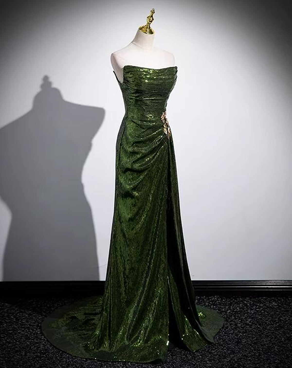 GREEN SEQUIN MERMAID PROM GOWN