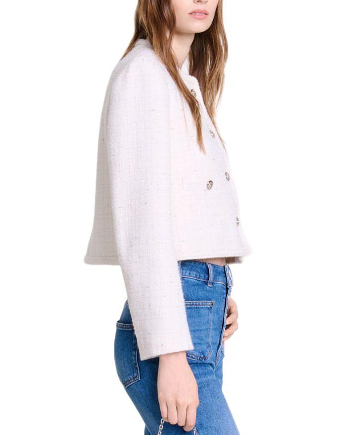 ECRU VOYCE BRAIDED TWEED CARDIGAN, CASUAL
