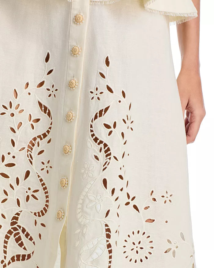 PEPLUM HOLLOW MIDI DRESS BEIGE WEDDING GUEST