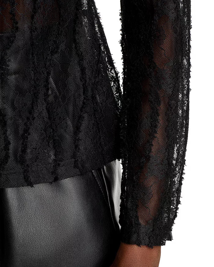 LACE MOCK NECK TOP FOR WEDDING GUEST