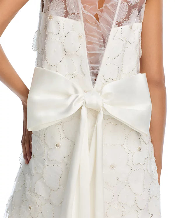 SEQUIN BEADED TULLE MINI PARTY DRESS