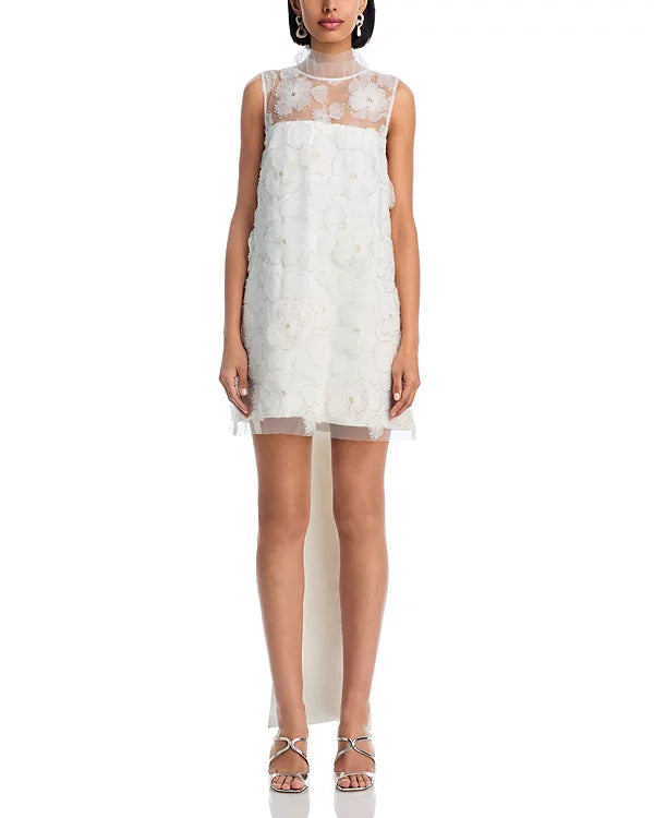 SEQUIN BEADED TULLE MINI PARTY DRESS