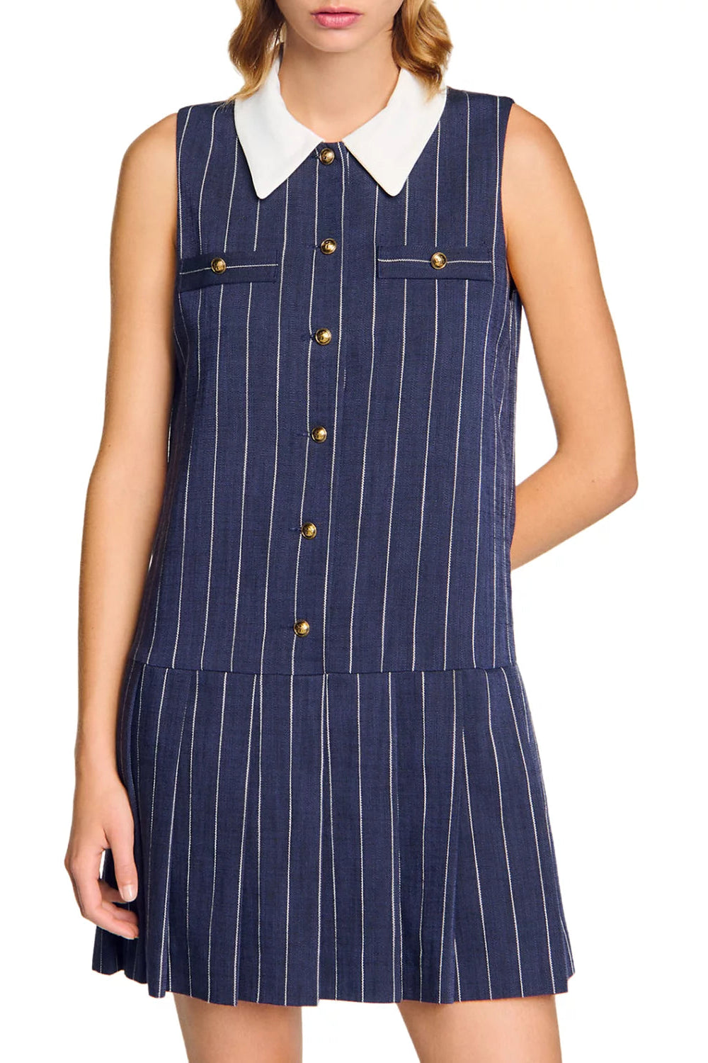 14504592_fpx STRIPED NAVY BLUE MINI DRESS FOR PARTY