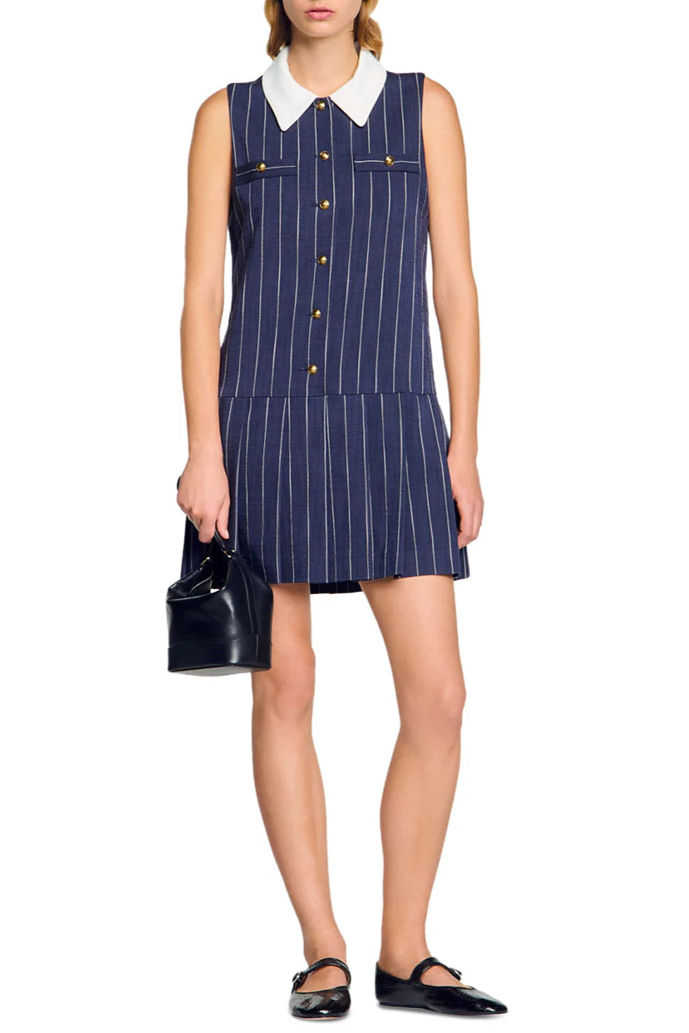 STRIPED NAVY BLUE MINI DRESS FOR PARTY