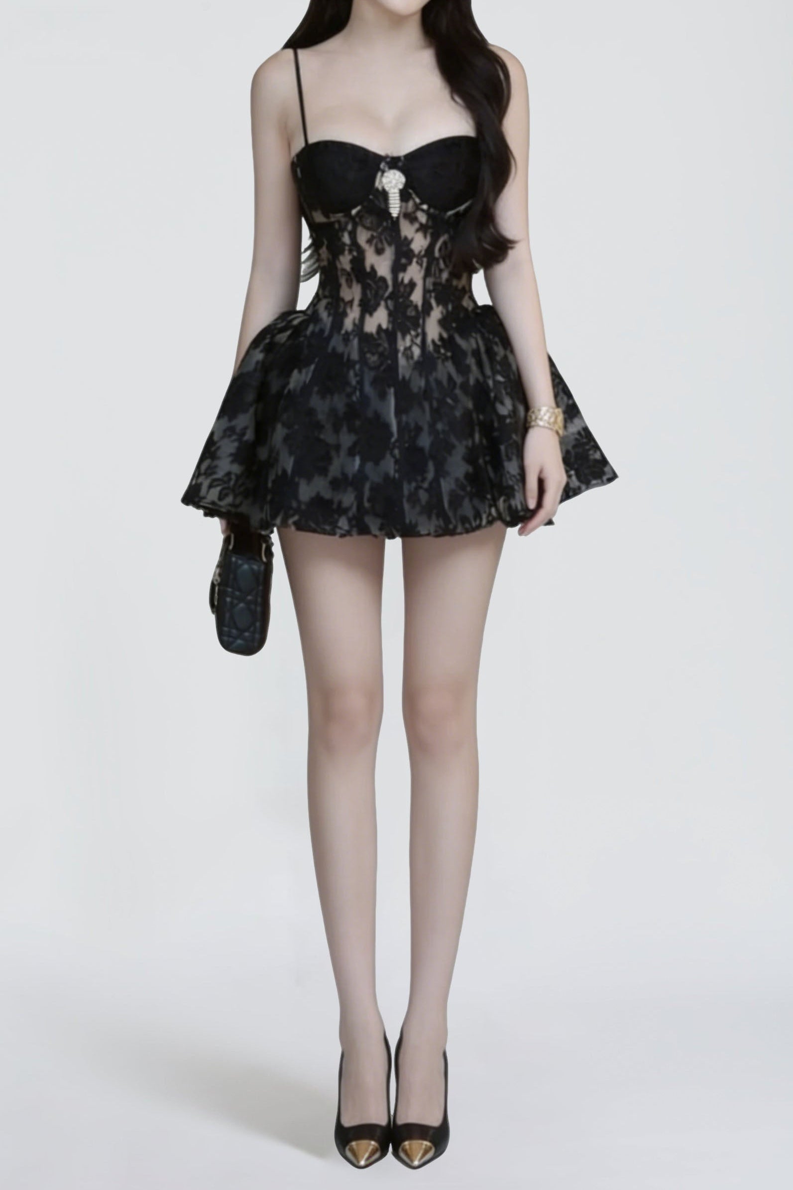 CAMILLA LACE CORSET MINI DRESS FOR PARTY