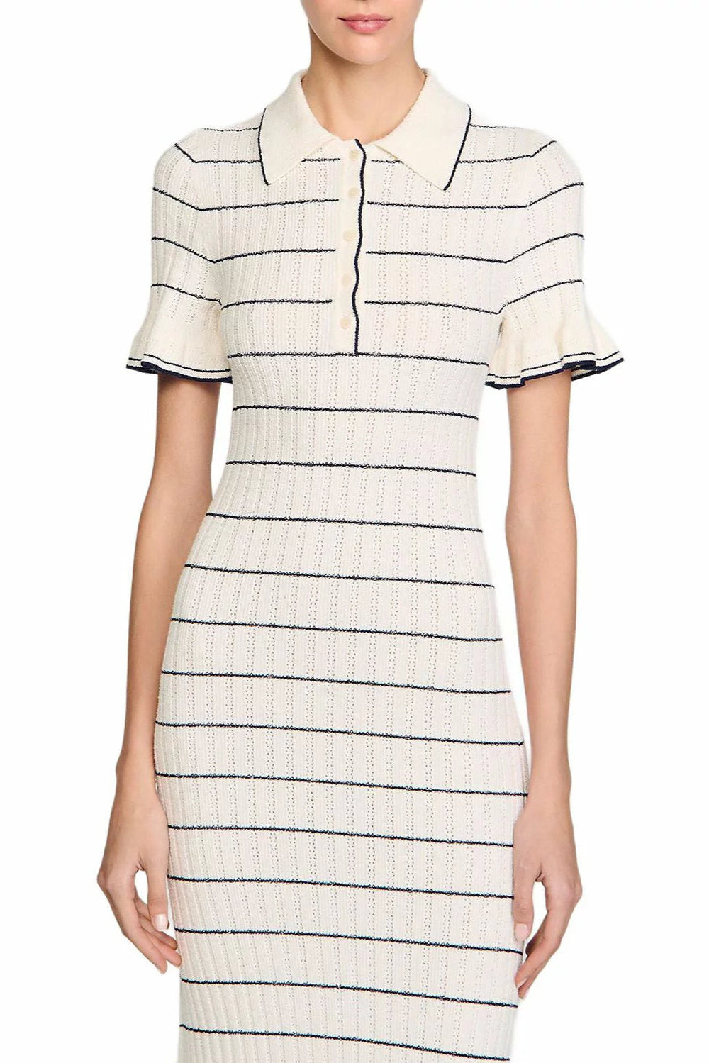STRIPE KNIT MAXI DRESS, ECRU, CASUAL OCCASION