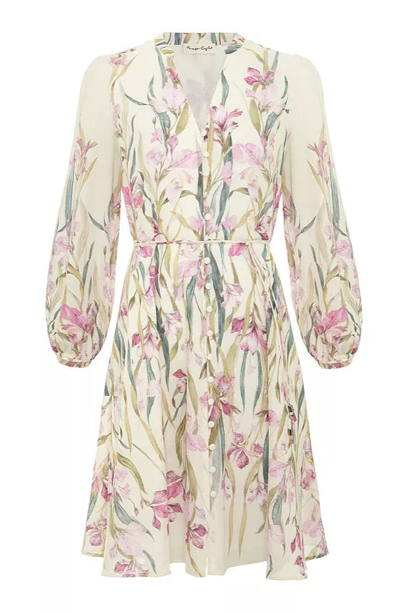 FLORAL BLOUSON SLEEVE MINI DRESS FOR WEDDING GUEST