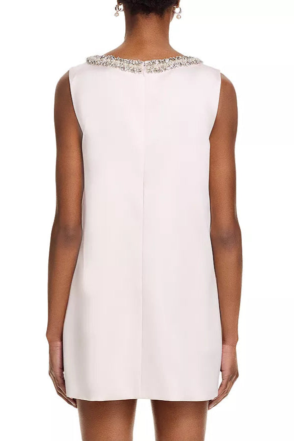 RHINESTONE BOW MINI DRESS WHITE PARTY