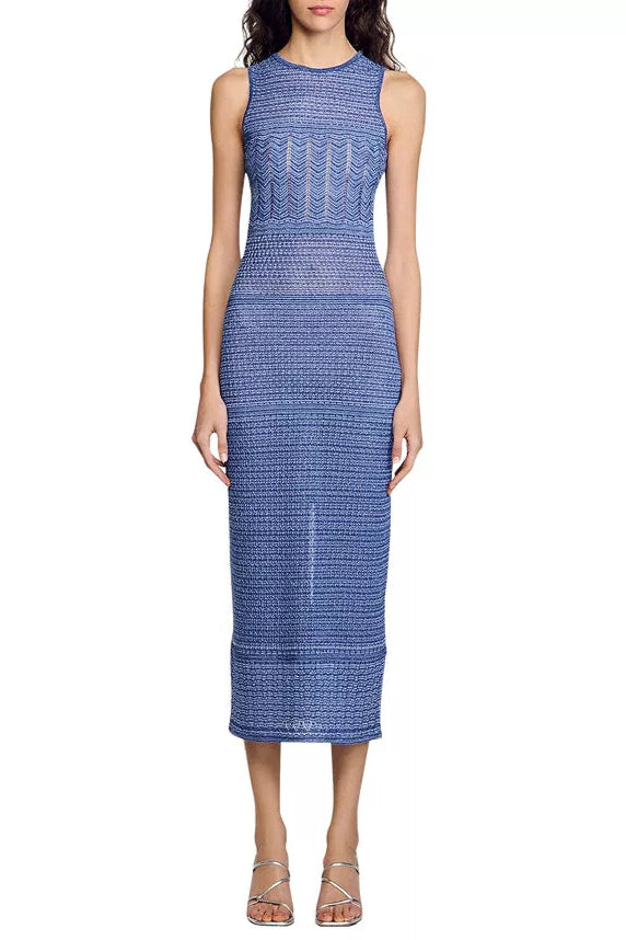 14652211_fpx HOLLOW STRIPED SLEEVELESS KNIT MIDI DRESS, ROYAL BLUE