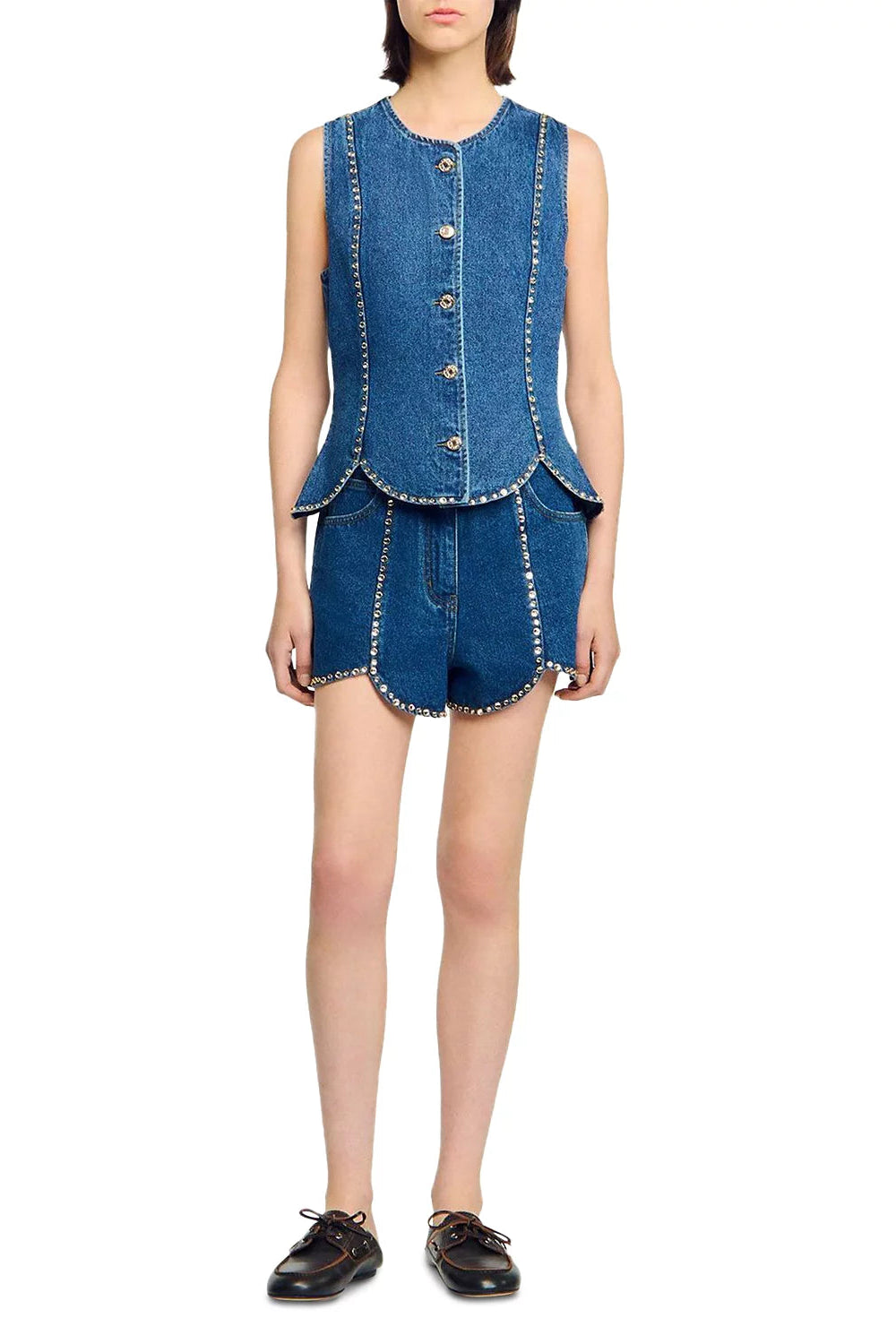 14839553_fpx RHINESTONE DENIM TOP BLUE CASUAL PARTY