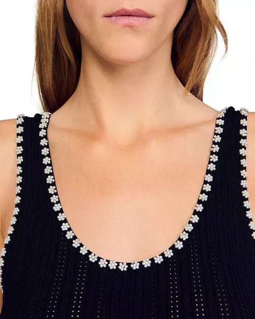 ROBERTA BEADED BLACK MAXI DRESS FOR EVENING