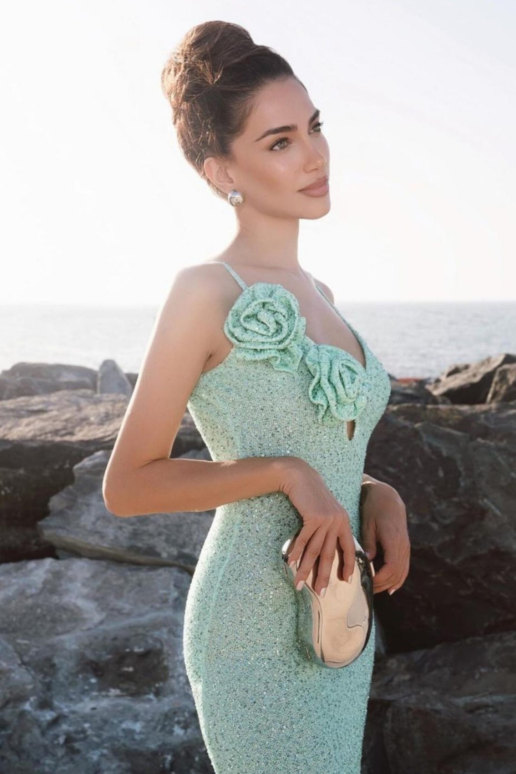 FLORAL MERMAID MAXI DRESS BLUE WEDDING GUEST