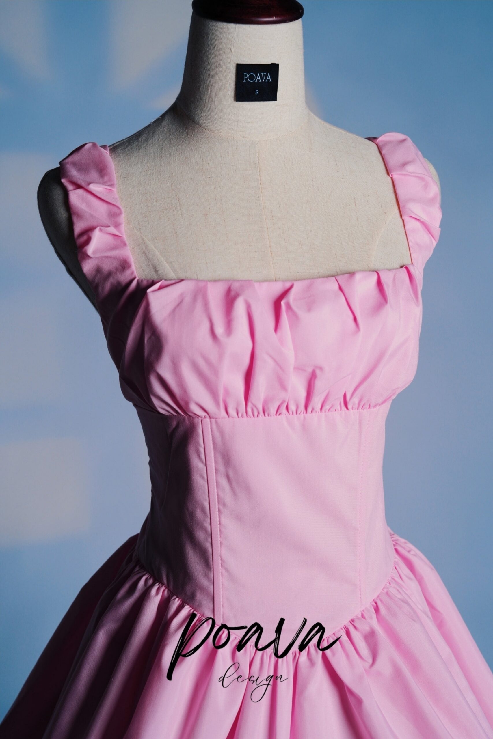 COTTON TULLE MINI DRESS IN PINK FOR PARTY