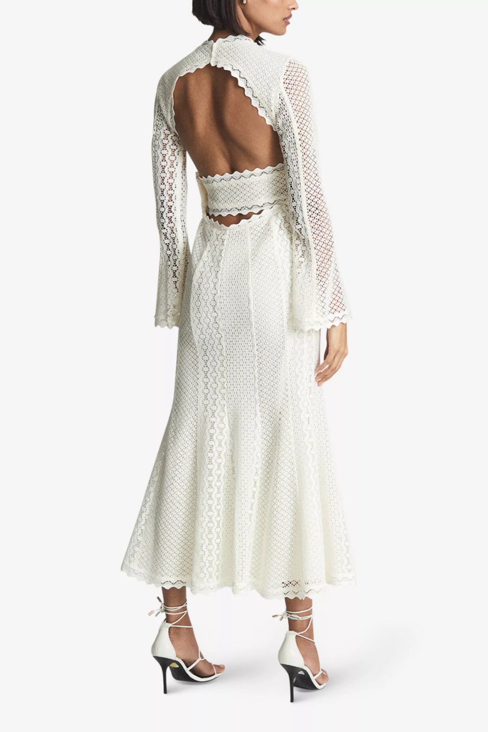 BACKLESS CROCHET MIDI DRESS FOR BEACH VACATION