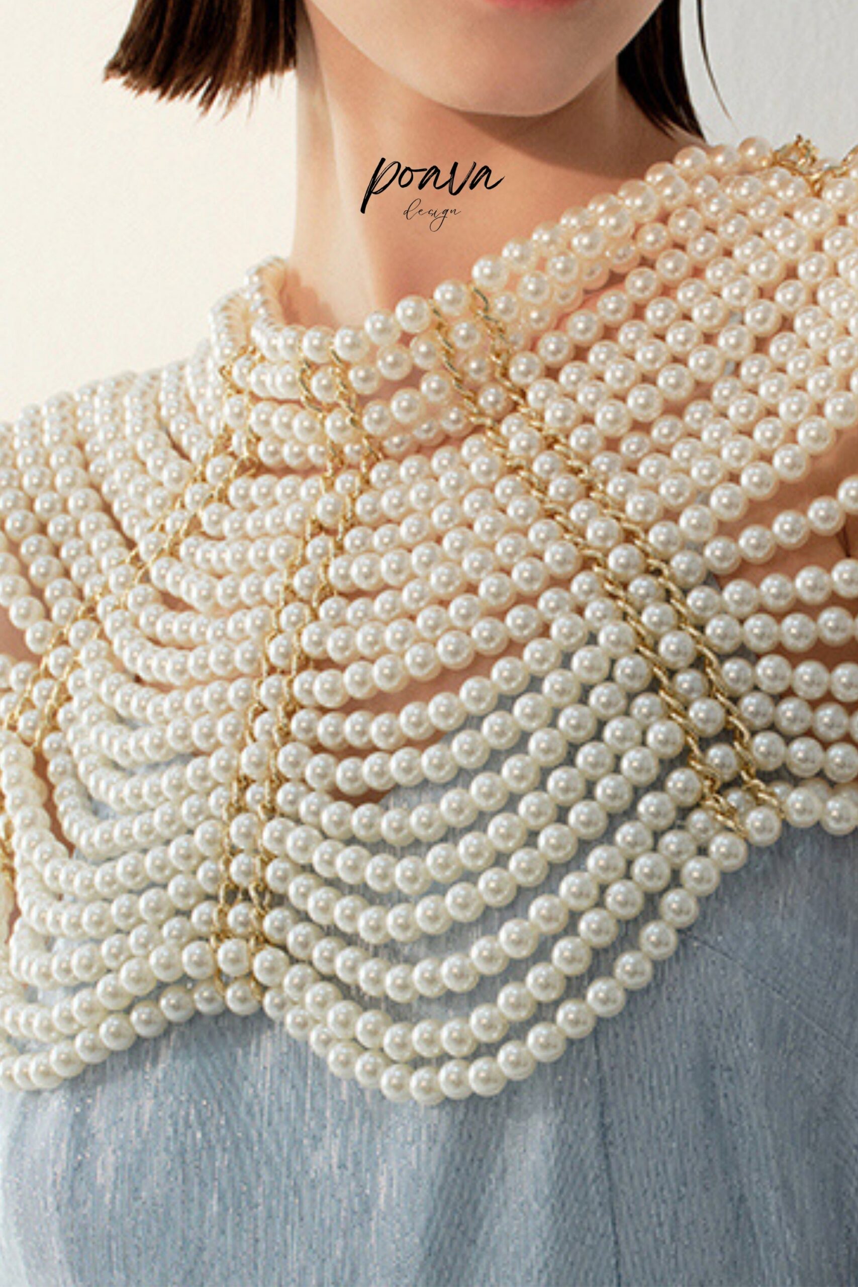 PEARL BEADED WRAP SHAWL FOR WEDDING EVENTS