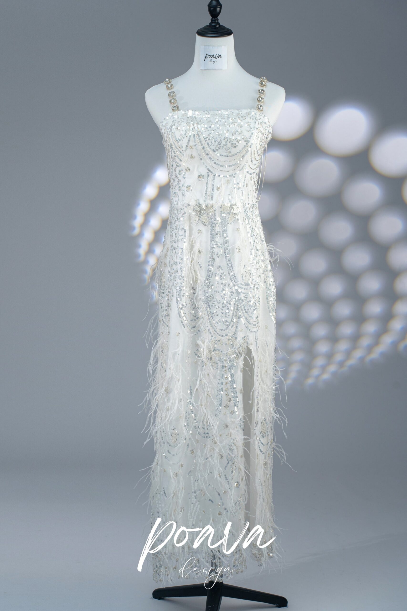 GLITTERING HIGH SPLIT MAXI DRESS FOR PARTIES