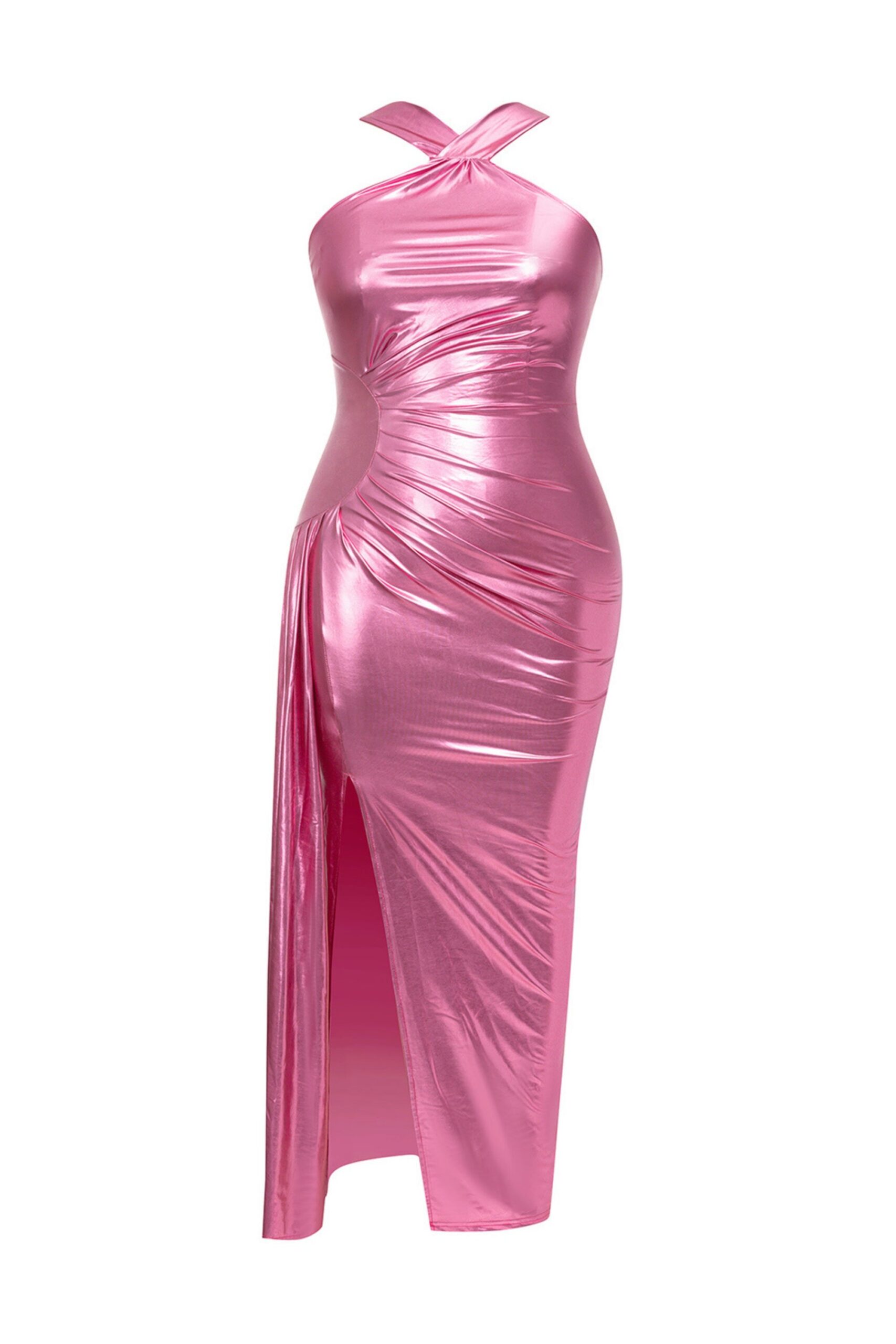 OFF SHOULDER MAXI DRESS PURPLE, SPLIT SILHOUETTE