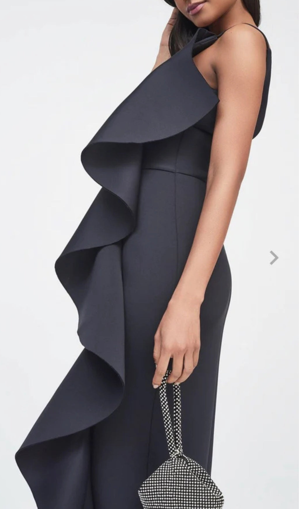 ASYMMETRIC DRAPED SCUBA DRESS FOR PARTY