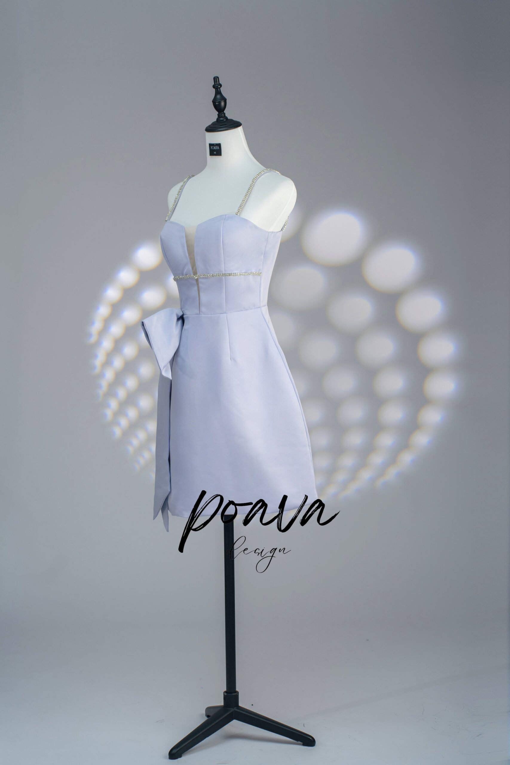 PURPLE BOW STRAP MINI DRESS FOR PARTY