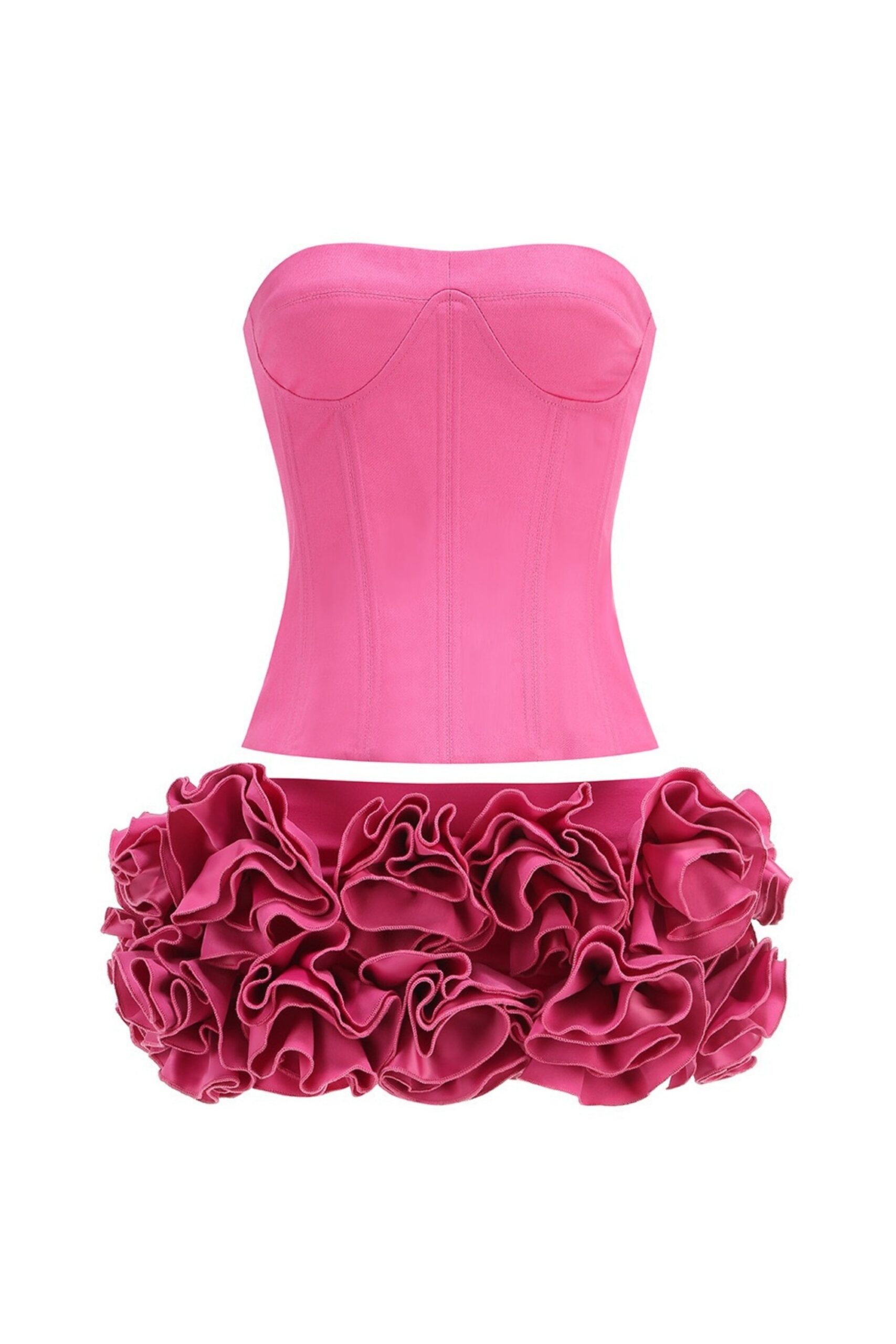 CLEGG PINK CORSET FLOWER TWO-PIECE SET