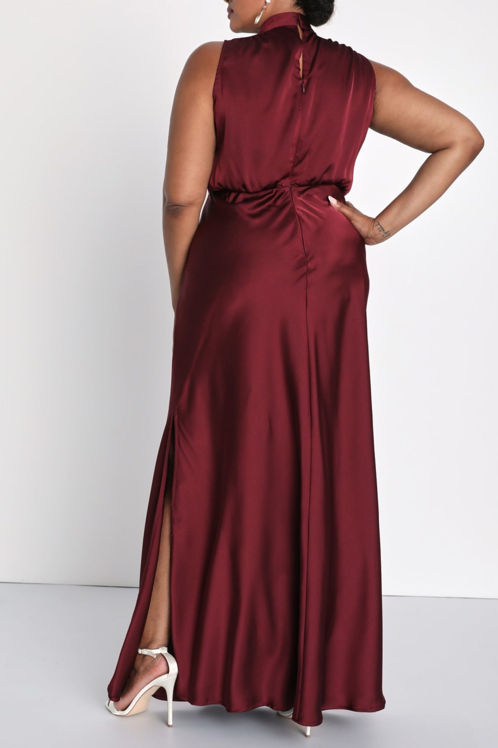 SATIN MAXI DRESS FOR WINE FORMAL EVENTS