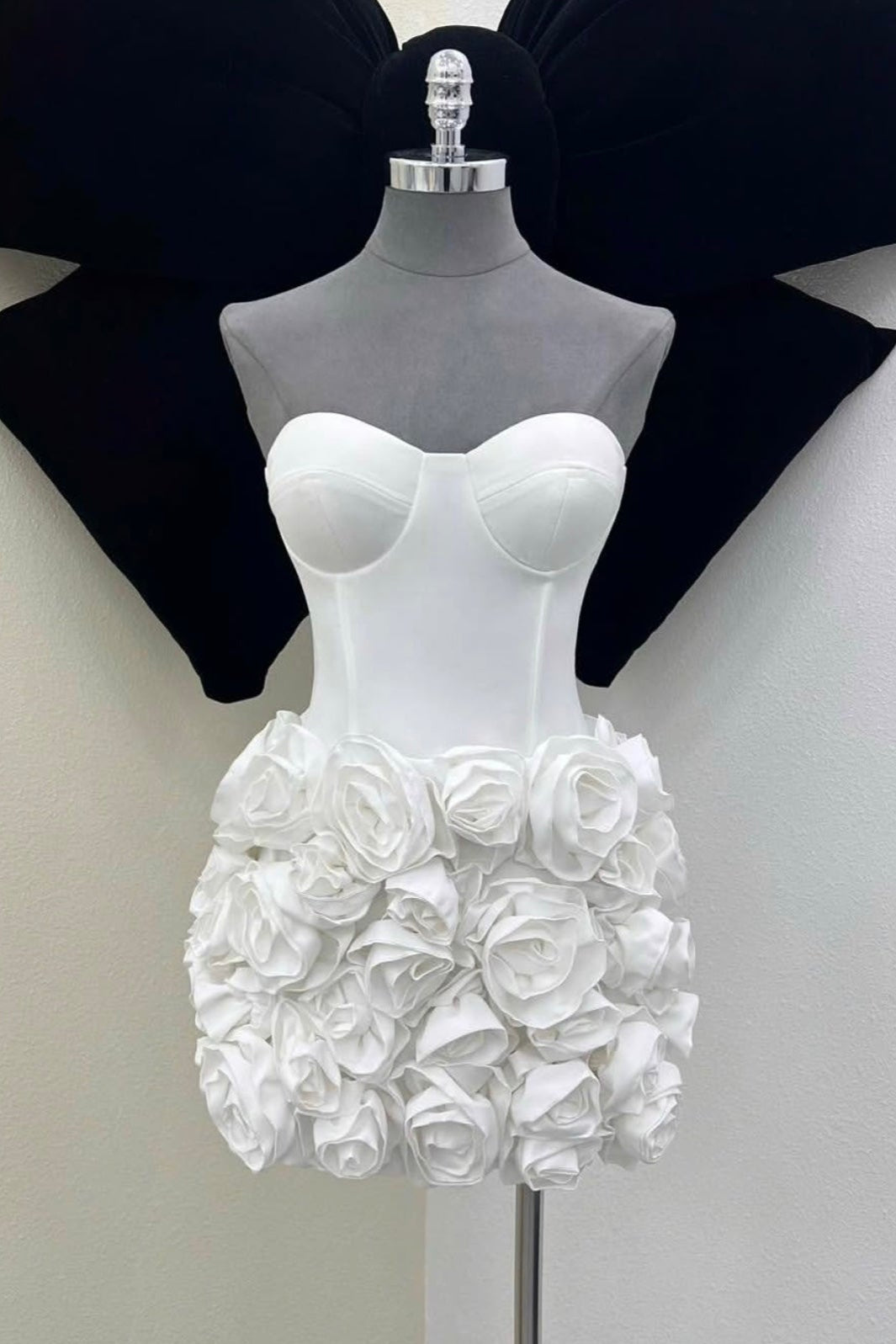 LILY FLOWER MINI DRESS WHITE WEDDING GUEST