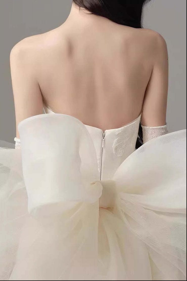 DERVLA STRAPLESS BOW MINI DRESS FOR PARTY