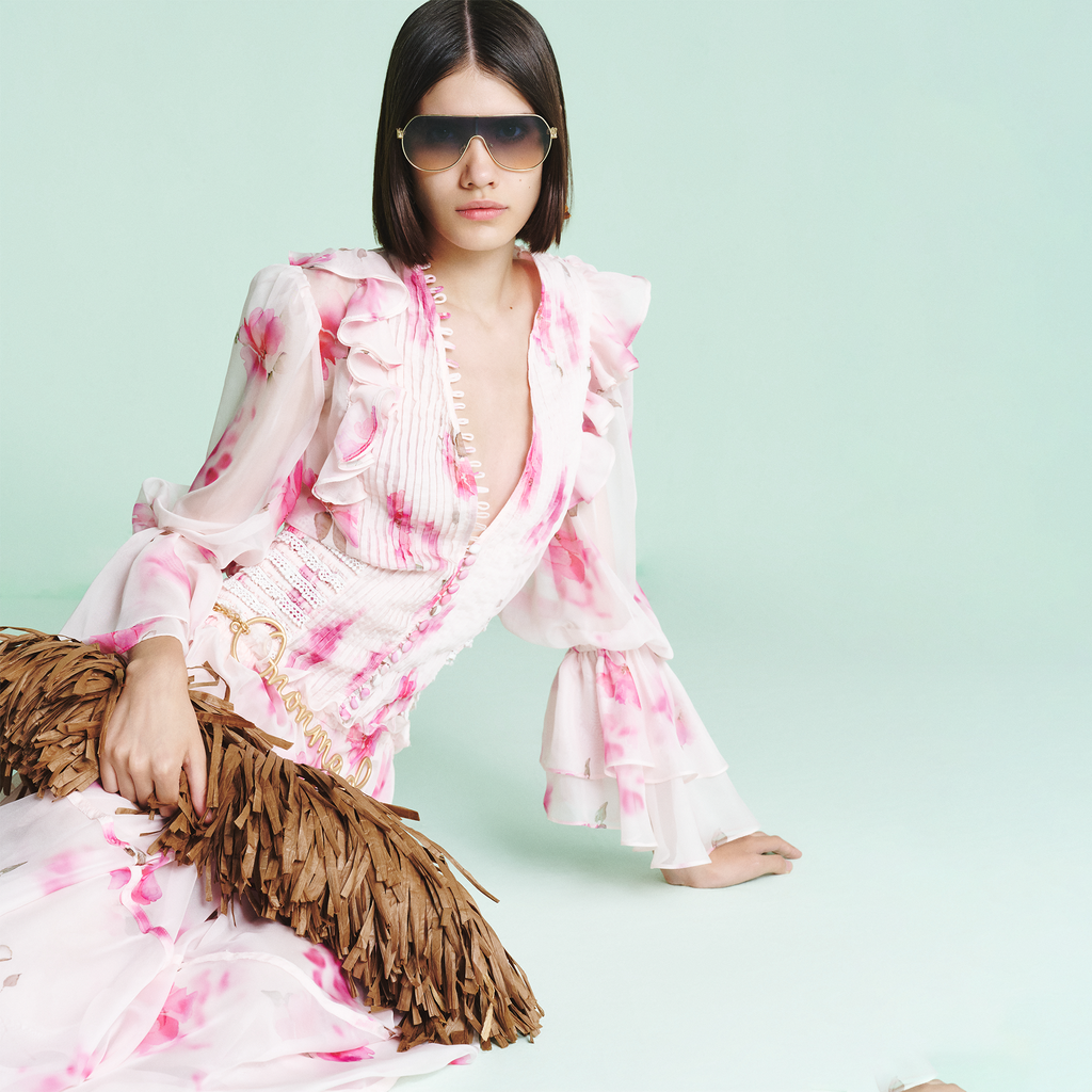 KIMBERLEY PINK V-NECK FLORAL MAXI DRESS