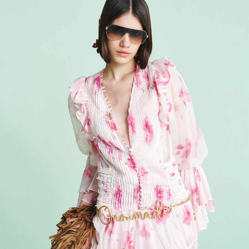 KIMBERLEY PINK V-NECK FLORAL MAXI DRESS