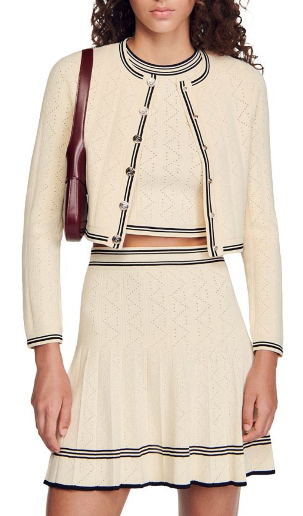 SALAZIE CROPPED POINTELLE CARDIGAN, CASUAL LAYER