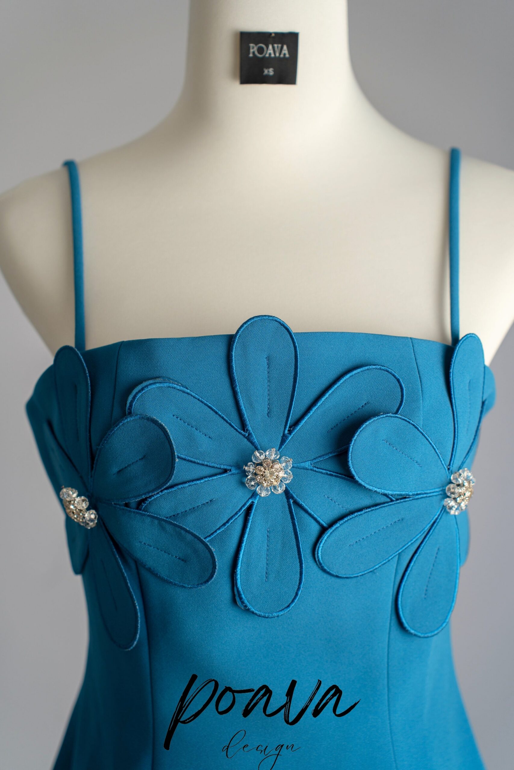 BLUE FLORAL STRAPY MINI DRESS FOR PARTY