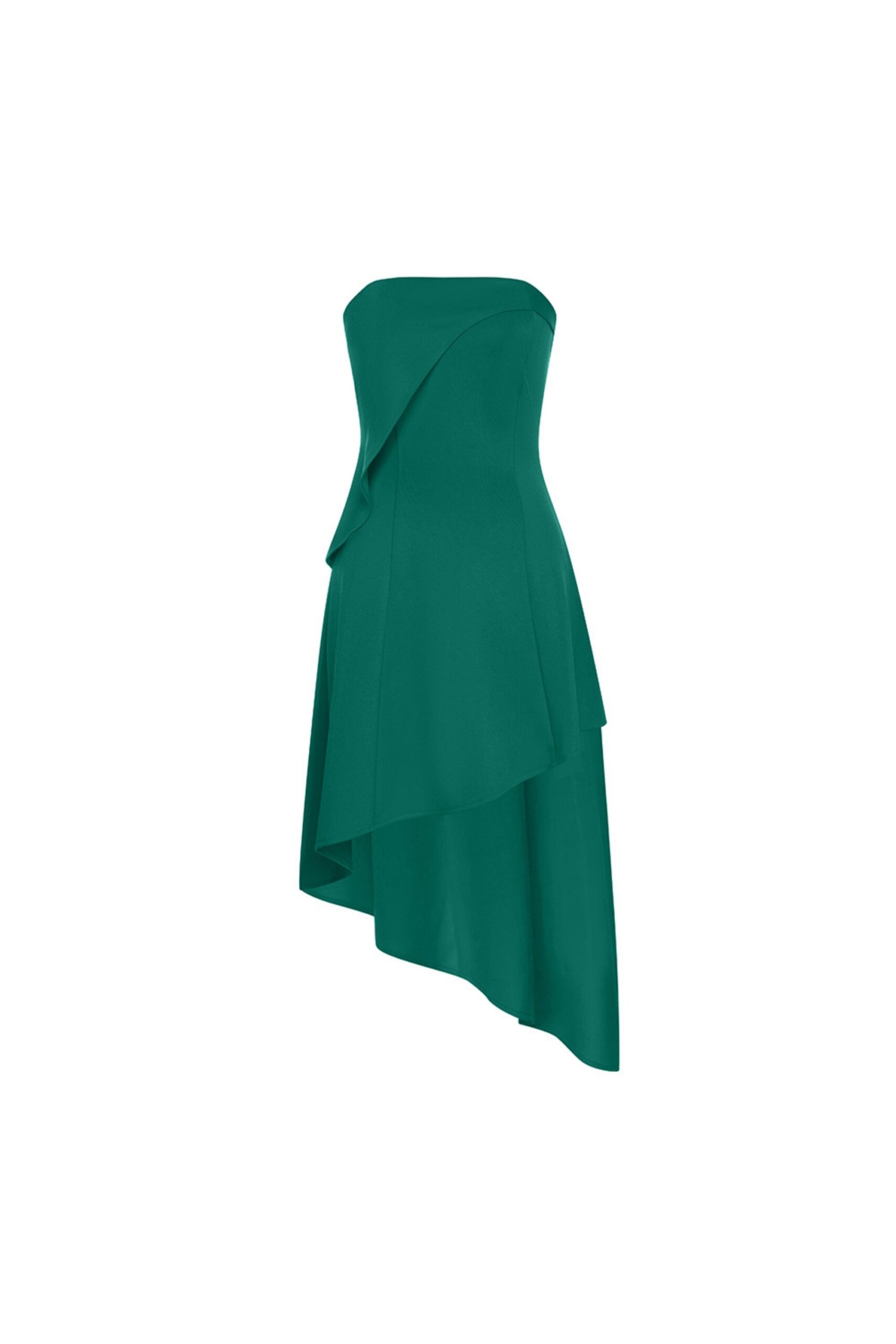 ASYMMETRIC GREEN MIDI DRESS FOR EVENTS