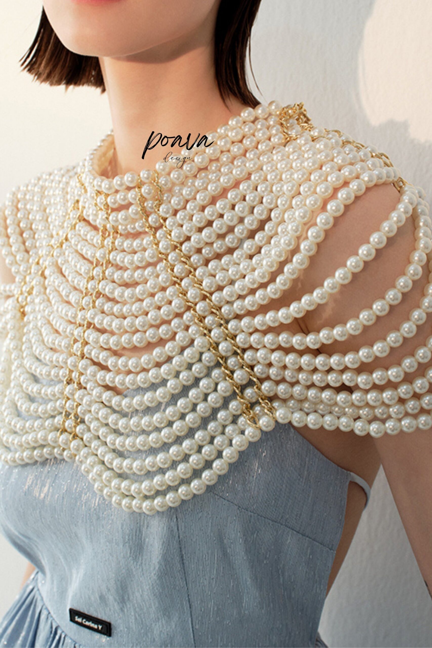 PEARL BEADED WRAP SHAWL FOR WEDDING EVENTS