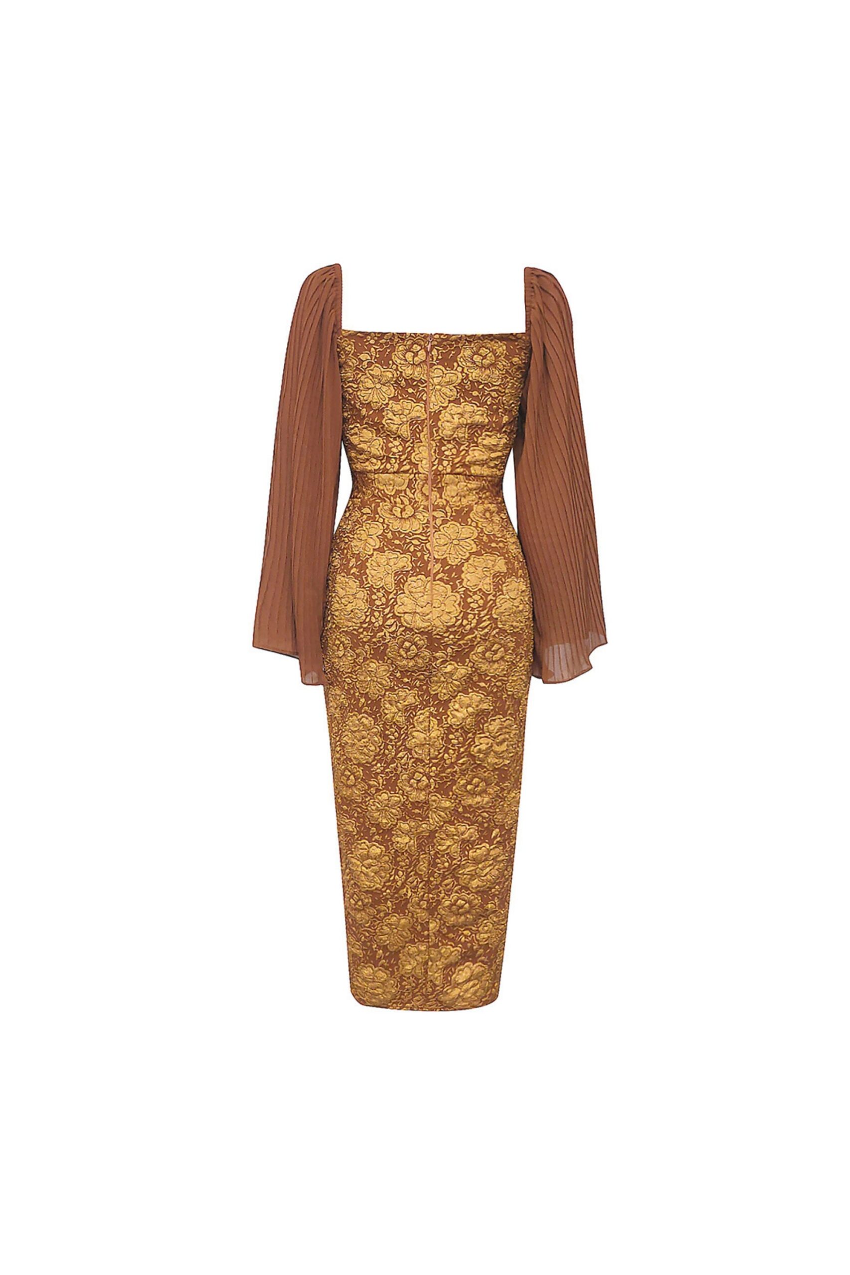 FLORAL SPLIT MIDI DRESS FOR WEDDING GUEST