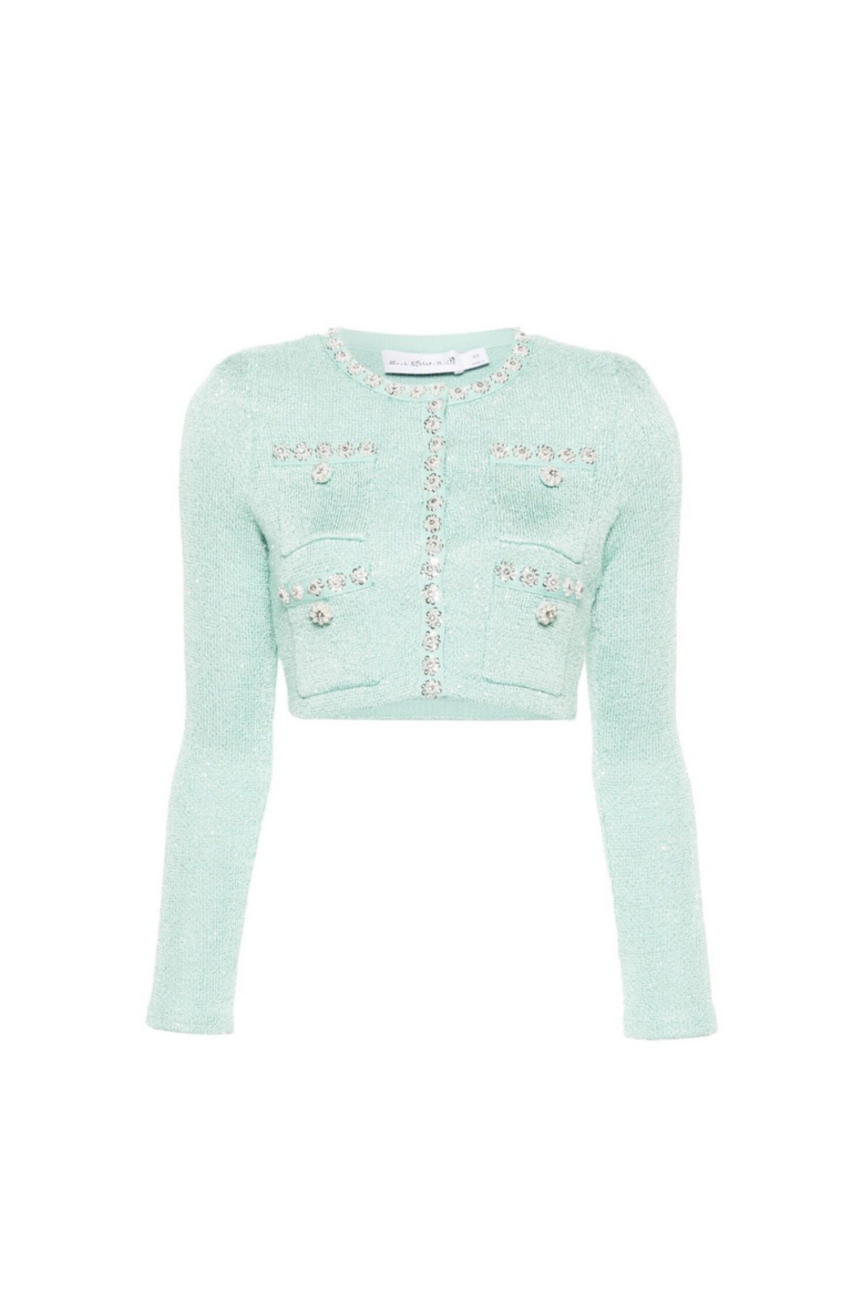 MINT SEQUIN KNIT CARDIGAN FOR WEDDING