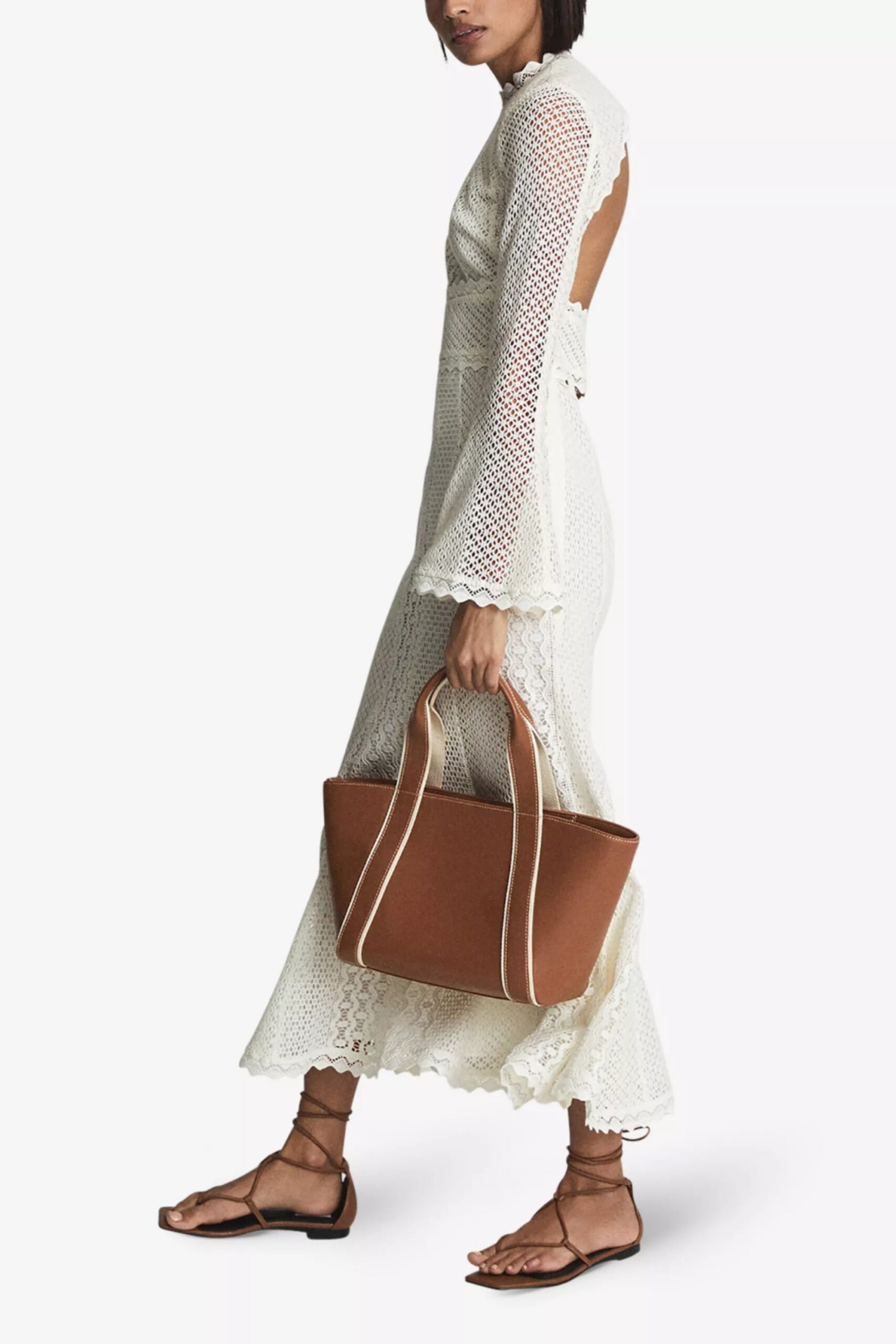 BACKLESS CROCHET MIDI DRESS FOR BEACH VACATION