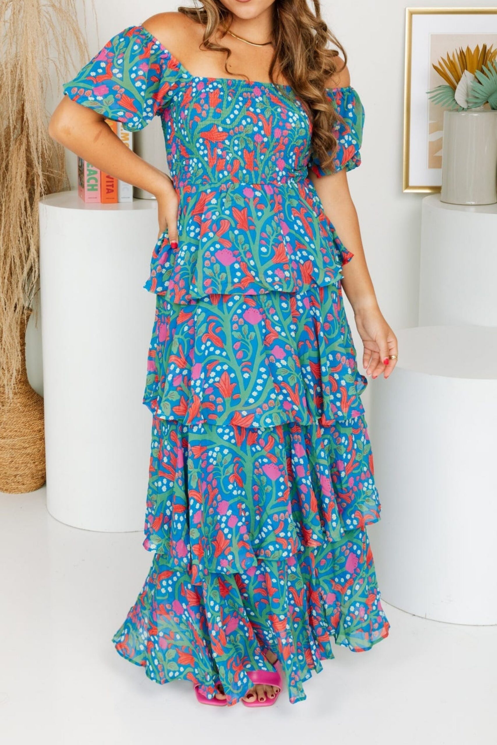 ENDLESS LIGHT FLORAL MAXI DRESS FOR WEDDING GUEST