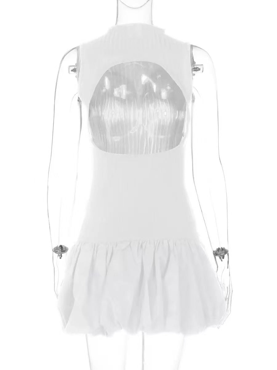 BACKLESS BUBBLE MINI DRESS FOR PARTY