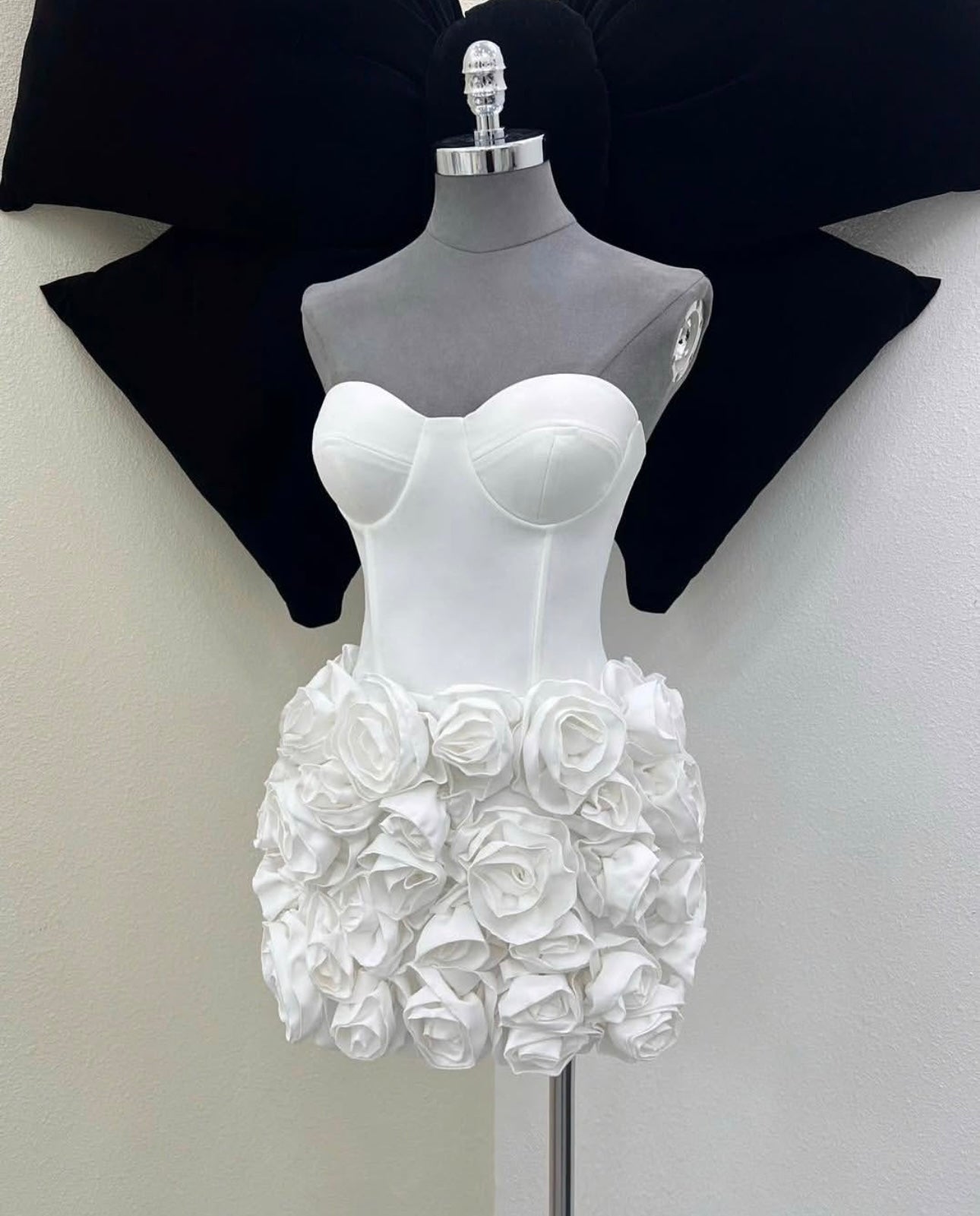 LILY FLOWER MINI DRESS WHITE WEDDING GUEST