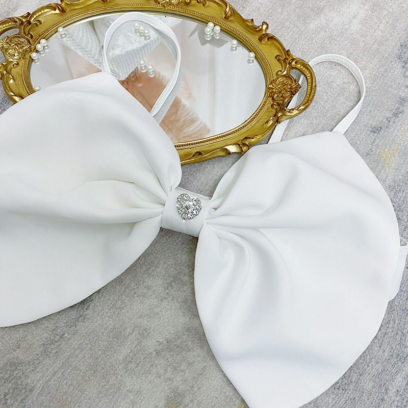 WHITE BOW WAIST SUIT DRESS FOR WEDDING