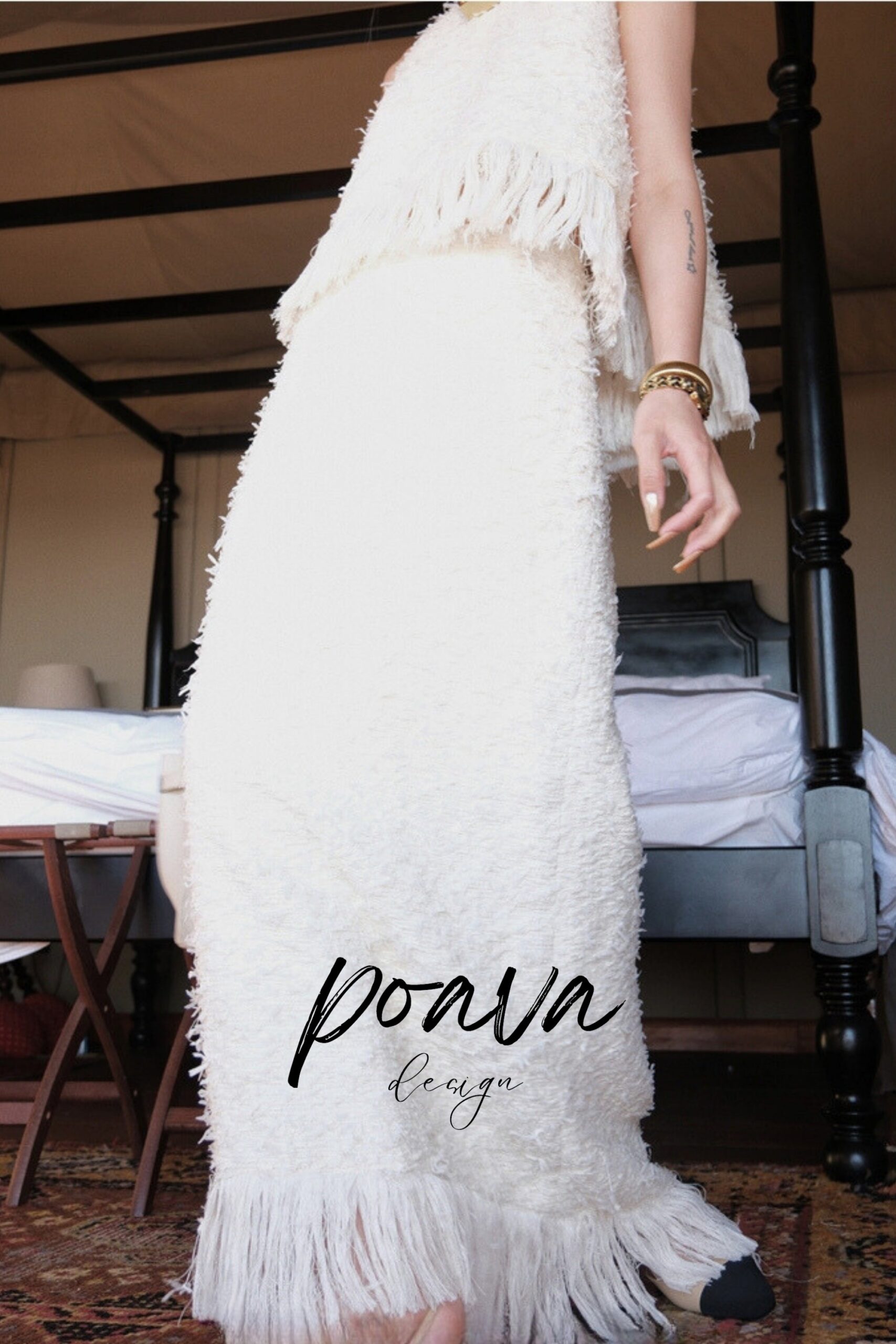 FRINGE MIDI DRESS SET, WHITE, BEACH PARTY