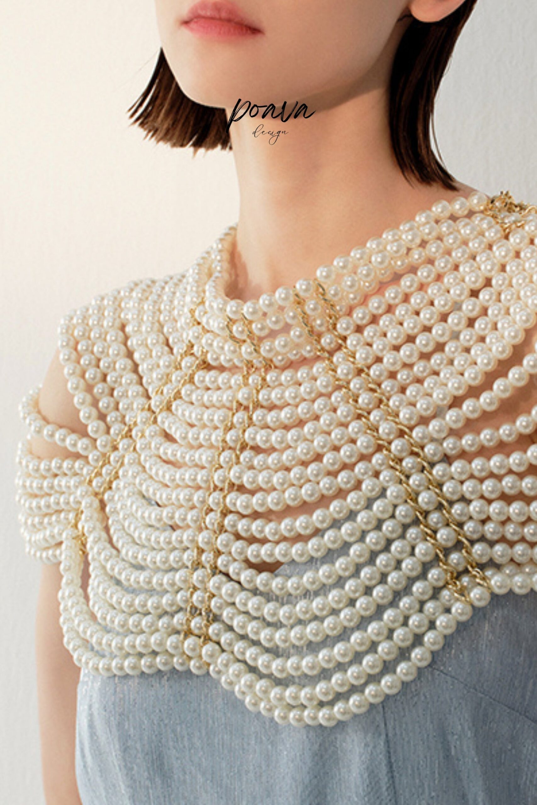 PEARL BEADED WRAP SHAWL FOR WEDDING EVENTS