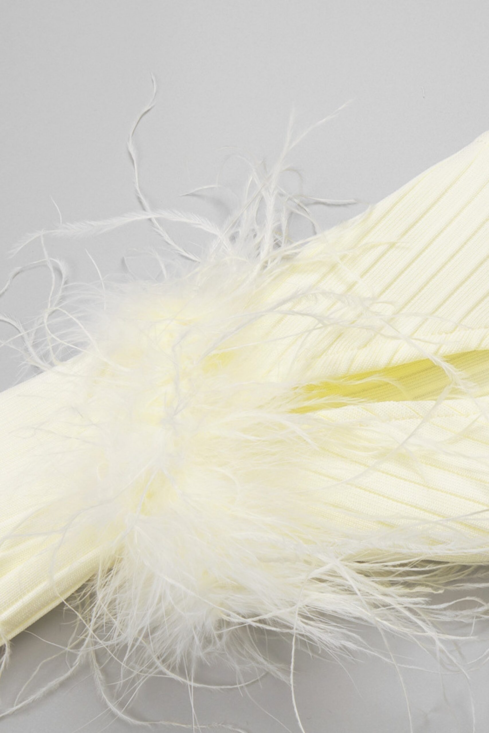 KNIT FEATHER BANDAGE MAXI DRESS YELLOW