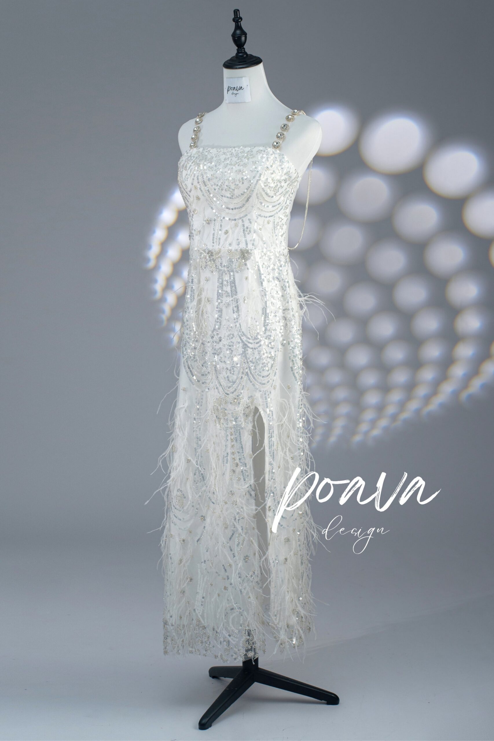 GLITTERING HIGH SPLIT MAXI DRESS FOR PARTIES