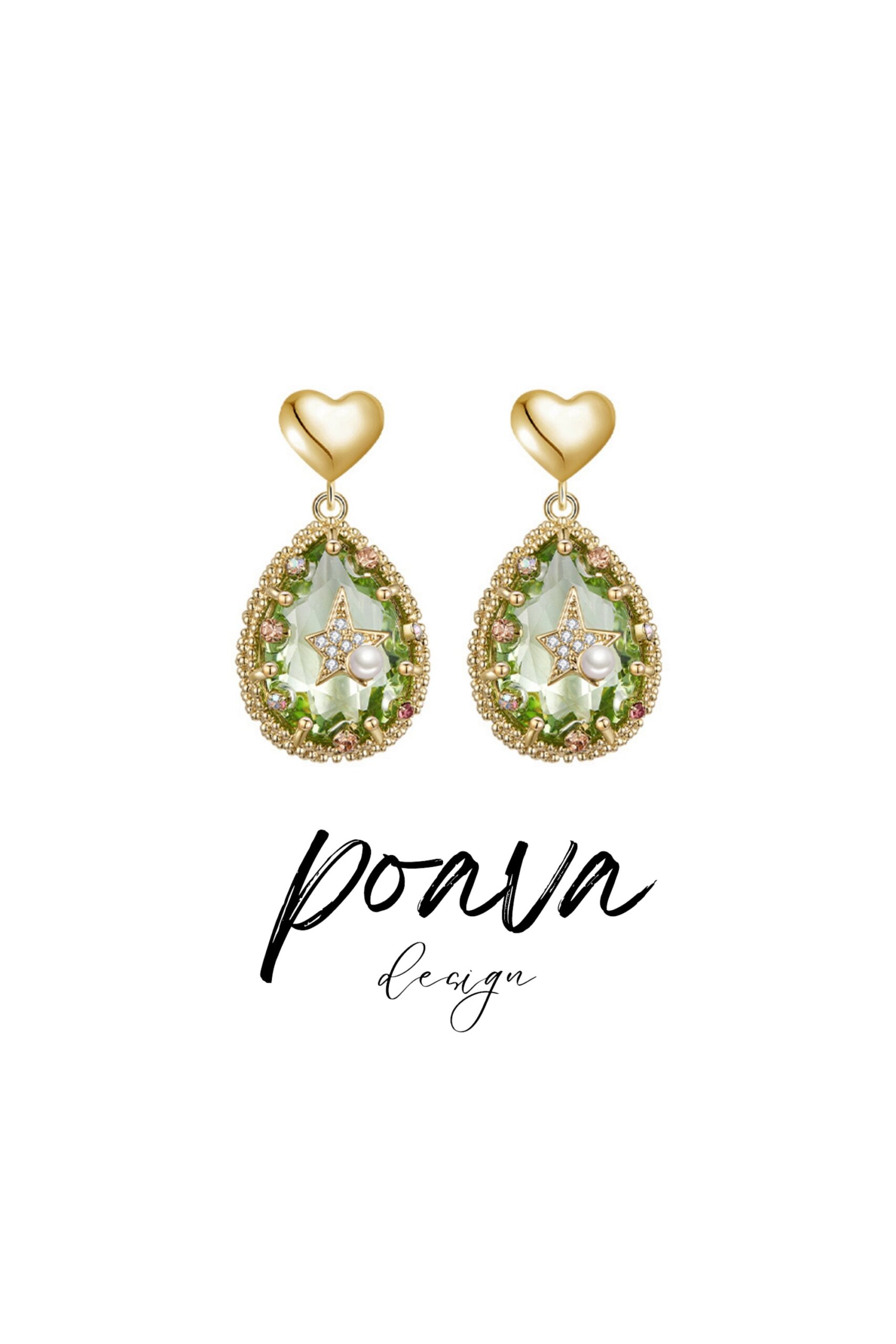 CRYSTAL DROP EARRINGS GOLD FORMAL WEDDING