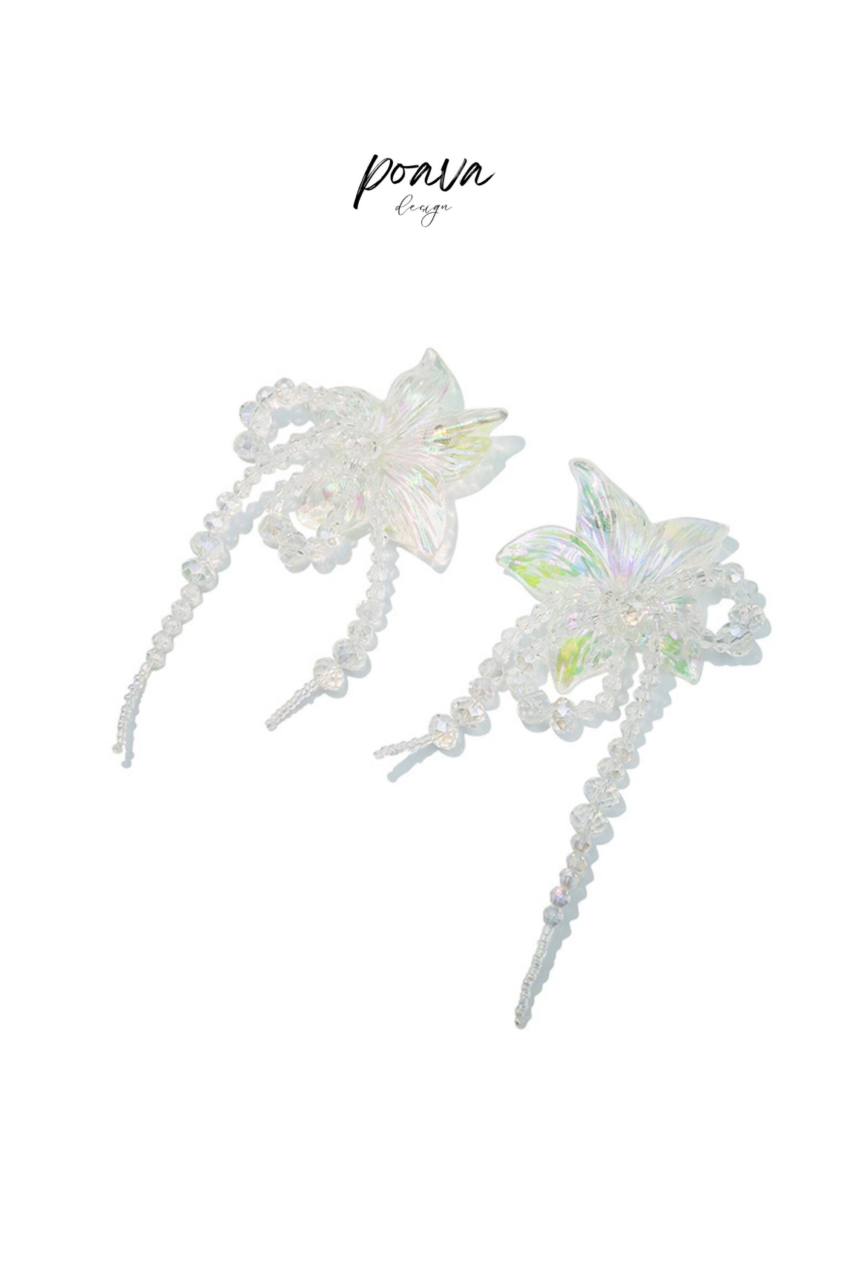 CRYSTAL FLOWER EARRINGS FOR WEDDING BRIDAL DRESS