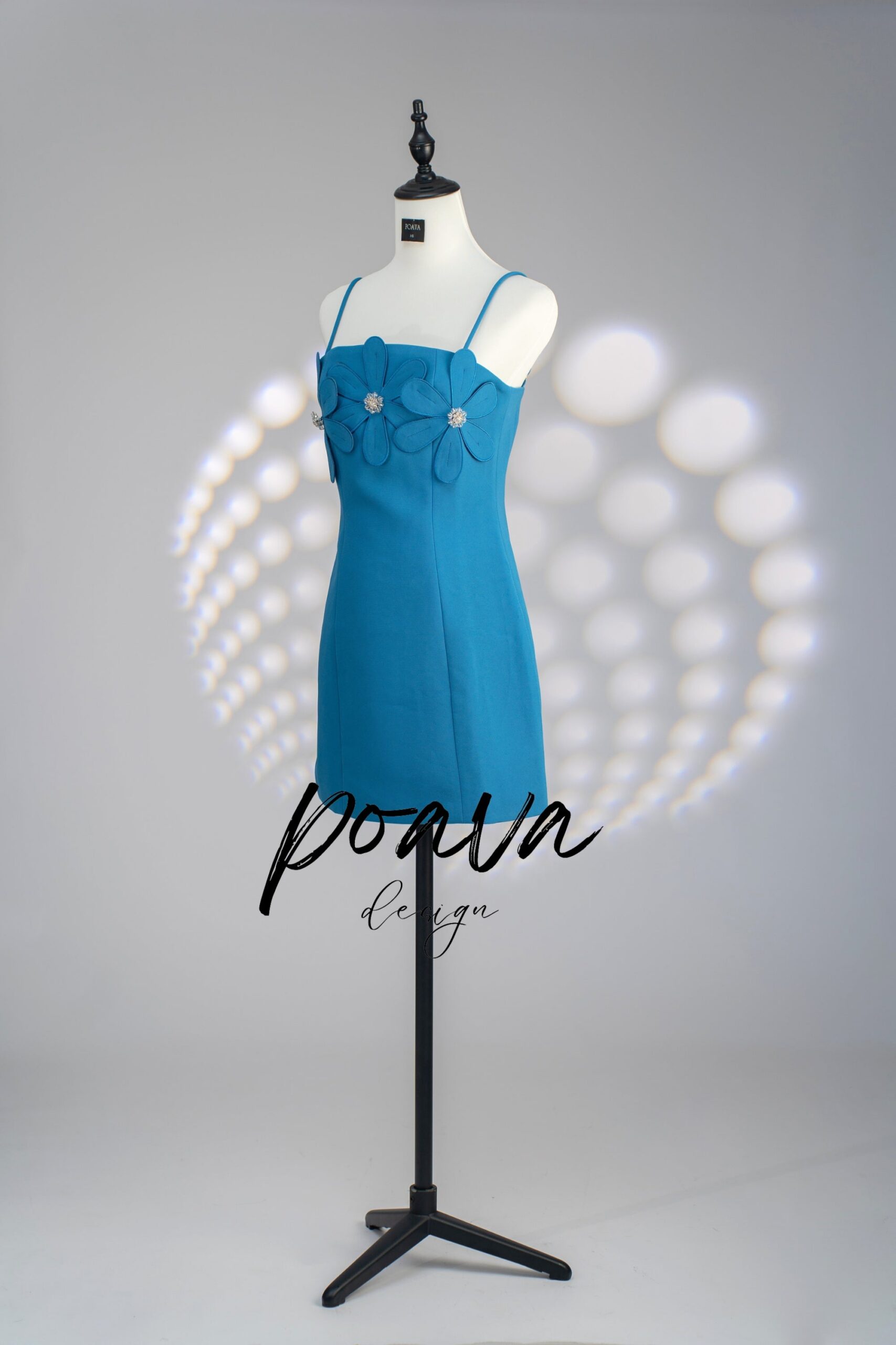 BLUE FLORAL STRAPY MINI DRESS FOR PARTY