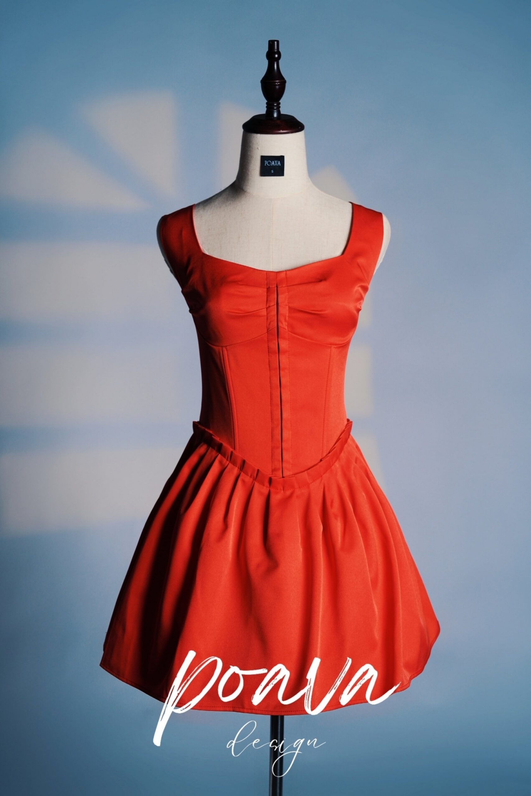 SCARLET PLEATED MINI DRESS FOR PARTY