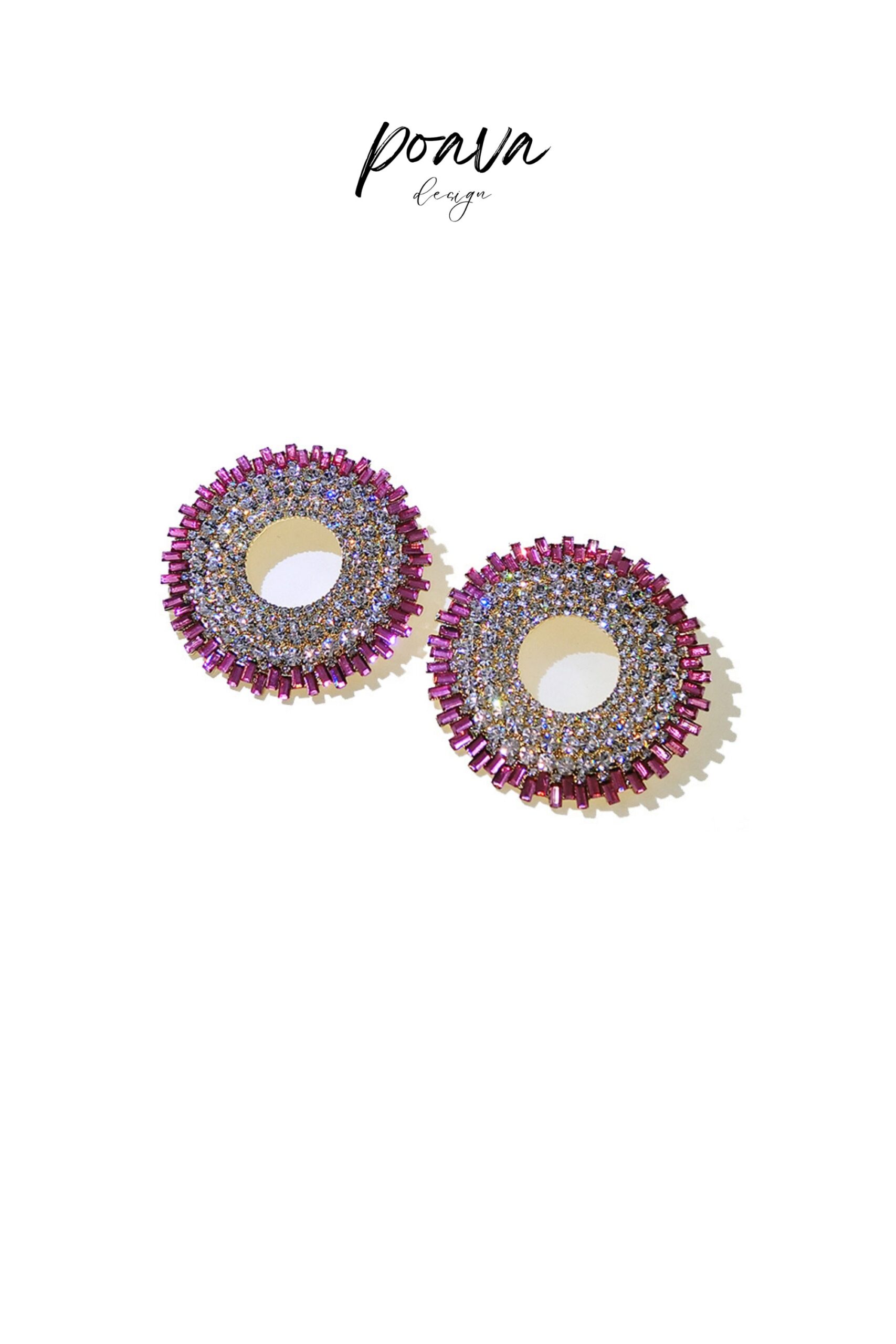 CRYSTAL HOOP EARRING FOR EVENING PARTY